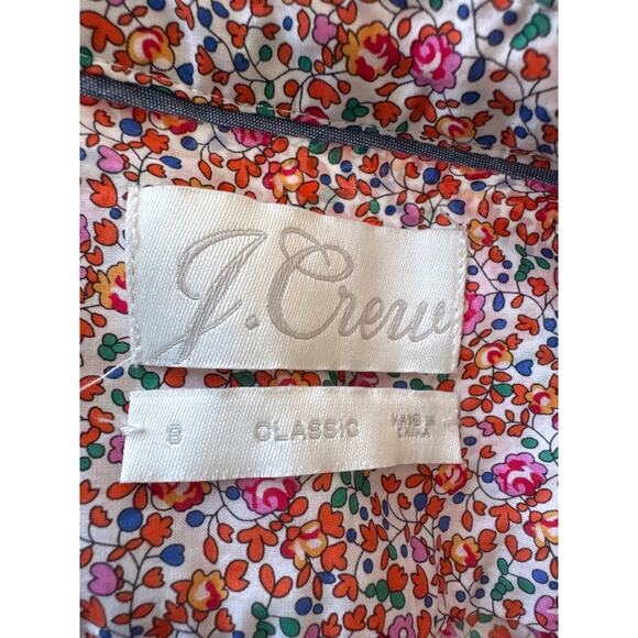J. Crew Liberty Eloise Floral Classic-Fit Short Puff-Sleeve Shirt Pink Size 8 - Picture 5 of 10